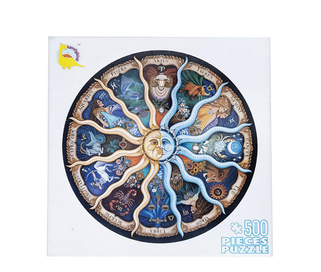 Zodiac Toy Game Card 500 Pieces of Circular Puzzle
