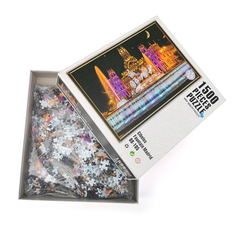 High Quality Custom Printed Die-cut Gray Cardboard IQ Game Toys Adult Jigsaw Puzzles