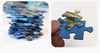Custom Educational Children Toys 200 Pieces Blue Cardboard Paper Jigsaw Puzzles For Kids