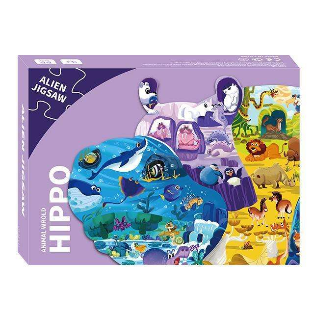 Good-looking Children's Educational Toys Animal Patterns 80 Pieces of Cardboard Puzzle