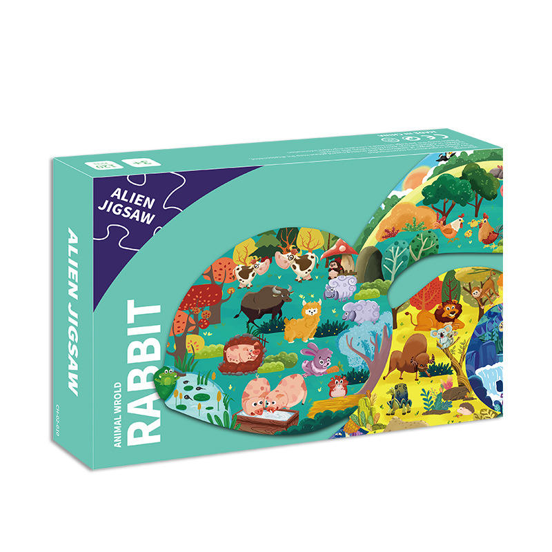 Kids Educational Toys Paper Cardboard Cartoon Animals 12 24 36 48 60 100 pcs Jigsaw Puzzle