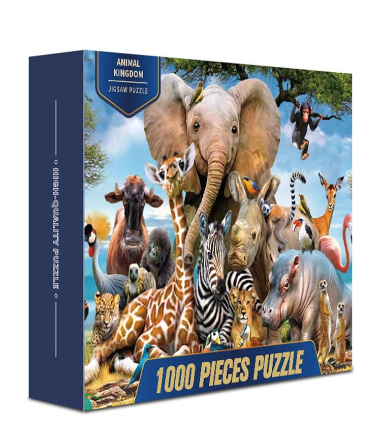 Intellectual puzzles Wooden Promotional Custom Educational Puzzle Jigsaw 1000 Pcs For Adults