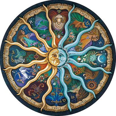 廃番品 ジグソーパズル アメリカ Zodiac 蓄光1008ピース カスタム 1000 ピース ラウンド ジグソーパズル - Yang & Yan Puzzles